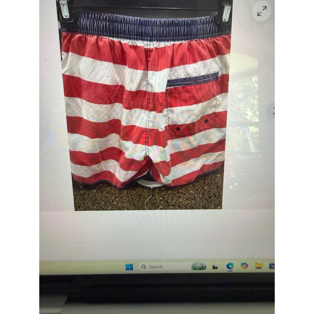 Rowdy Gentleman American Flag Swim Trunks Mens Patriotic red White Blue